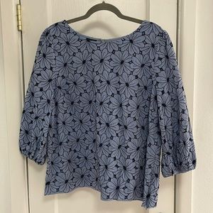 Talbots 3/4 sleeve eyelet blouse